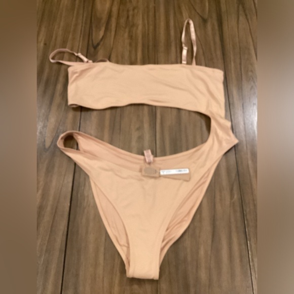Skims Swim Monokini Cut Out with removable straps Swimsuit ochre One Piece 4x - Picture 3 of 5
